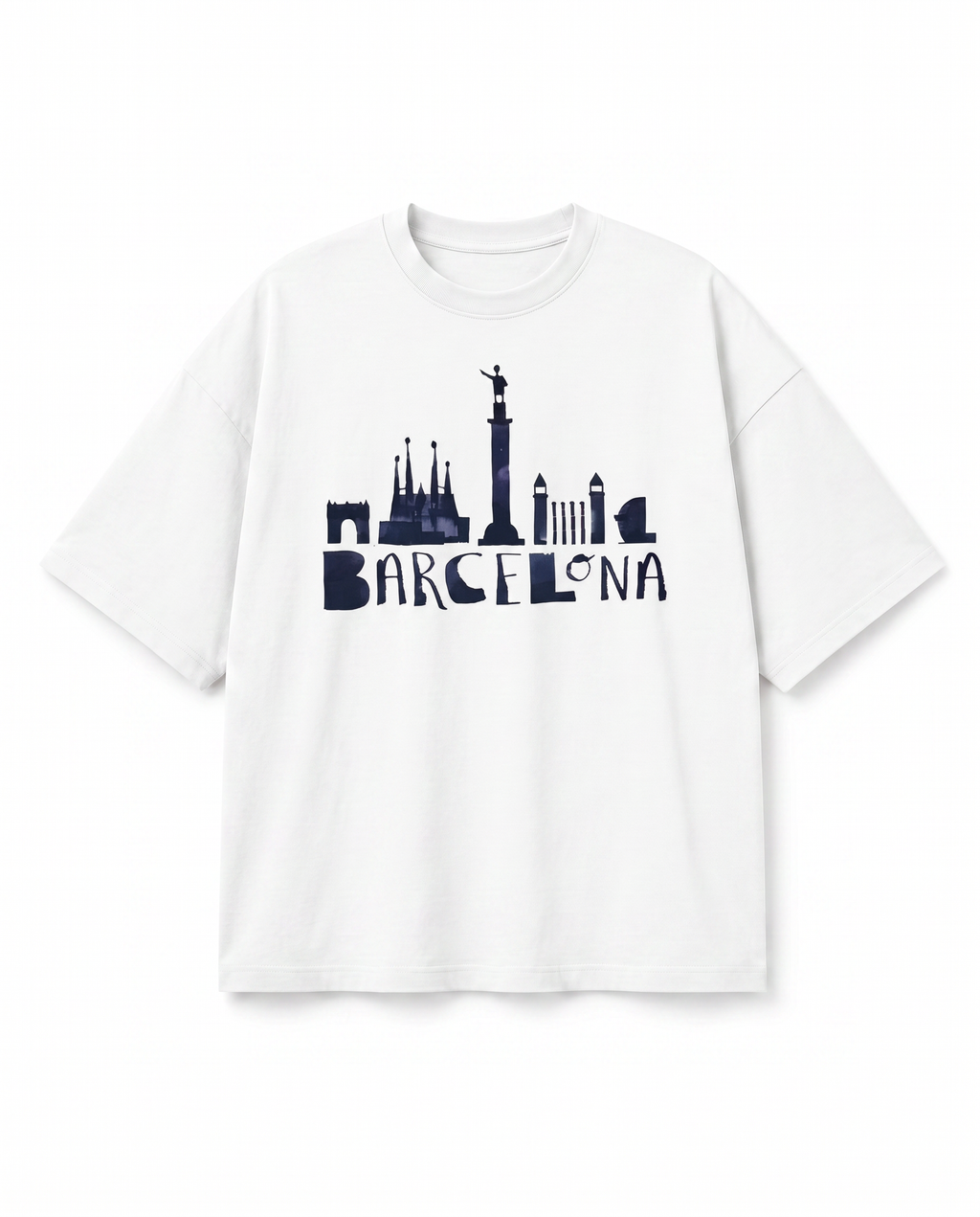 Barcelona Landmarks Oversized T-Shirt